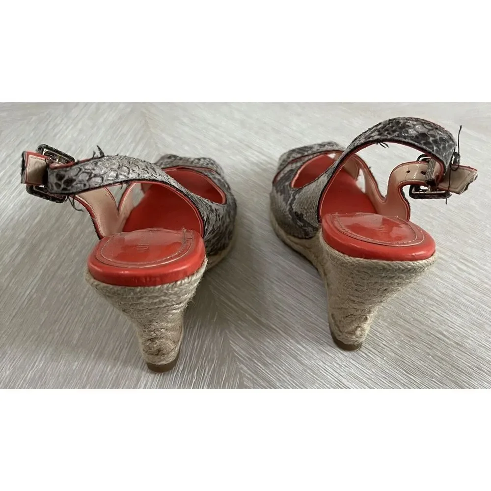 Audrey Brooke Snakeskin‎ Rattle Snake Wedges Sz 8